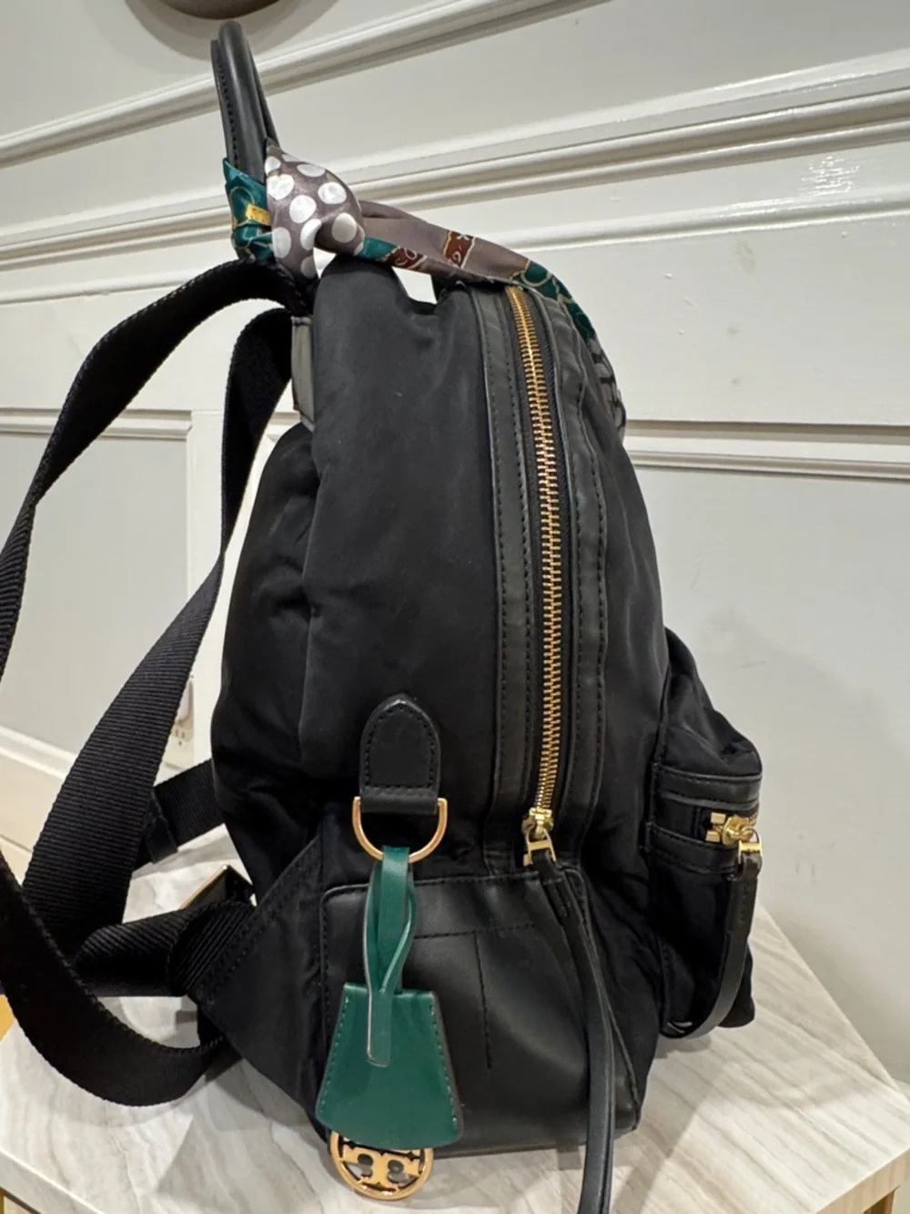 Tory Burch Perry Black Nylon Backpack - Picture 7 of 17